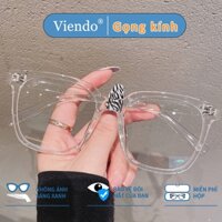 Gọng kính cận có độ lớn nữ nam VIENDO vuông gọng mắt kính chống ánh sáng xanh tia uv thời trang đổi màu khi ra nắng -0.5/-1.0/-1.5/-2.0/-2.5/-3.0/-3.5/-4.0/-4.5/-5.0/-5.5/-6.0