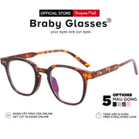Gọng kính cận da beo Braby Glasses chất liệu nhựa Injection mắt vuông kiểu dáng basic trẻ trung 1 màu MK25