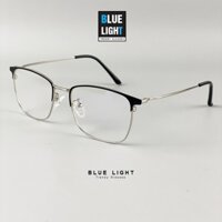 Gọng Kính Cận, Kính Giả Cận Chống UV Dáng Vuông Kim Loại Thanh Mảnh - BLUE LIGHT   - Đen