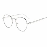 Gọng Kính Cận, Kính Giả Cận Mắt Tròn Unisex Thời Trang - Màu Bạc