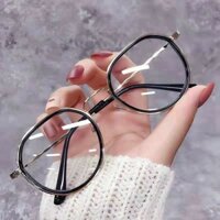 Gọng kính cận LUCIEYEWEAR mắt tròn đen viền vàng