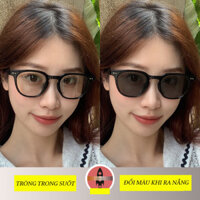 Gọng kính cận mắt đổi màu không độ râm mát chống tia UV ánh sáng xanh phong cách Hàn Quốc thời trang nữ nam MINASO 140