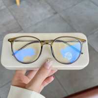 Gọng kính cận mắt kính tròn không độ nữ nam cao cấp chống ánh xanh và tia UV cao cấp thay được mắt cận Minaso 534