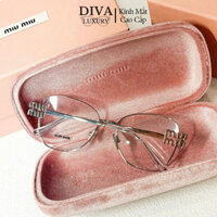 Gọng kính cận mắt mèo nữ hiệu Miu.'miu M06 Kim loại titan không gỉ Gọng kính tròn phù hợp mọi khuôn mặt