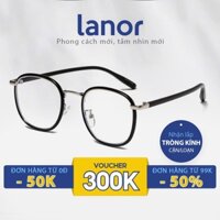 Gọng Kính Cận Mắt Nam Nữ Dáng Vuông Bo Tròn LANOR 21100 Chất Liệu Kim Loại Phụ Kiện Thời Trang
