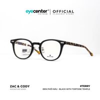 Gọng kính cận nam nữ A47-S chính hãng TERRY by ZAC CODY nhập khẩu Eye Center Vietnam - C2 Đen phối nâu