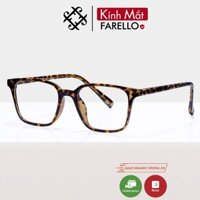 Gọng kính cận nam nữ FARELLO mắt vuông chất liệu nhựa bọc kim loại chắc chắn 17134