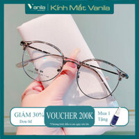 Gọng kính cận nhựa dẻo mắt tròn VANILA KC2736 dáng kính Browline thiết kế thời trang Hàn Quốc