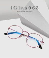 Gọng Kính Cận Nobita Mắt Tròn iGlas 063, Gọng Kim Loại Phong Cách Đơn Giản Dễ Đeo Dành Cho Cả Nam Và Nữ