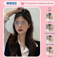 Gọng kính cận nữ chất liệu nhựa lõi kim loại phong cách trẻ trung MS03