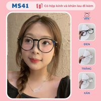 Gọng kính cận nữ mắt tròn chất liệu nhựa lõi kim loại xinh xắn, dễ đeo MS41