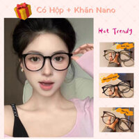Gọng kính cận nữ xinh nhựa tròn không độ thời Trang Hàn Quốc MS04