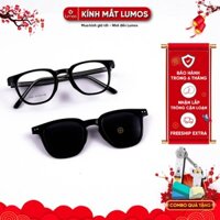 Gọng kính cận râm Lumos 2in1 thời trang nam nữ thiết kế cá tính chống tia UV đa năng 8192