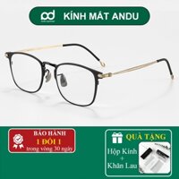 Gọng kính cận thời trang nam nữ AnDu dáng vuông bo góc unisex chống tia UV Titanium 911