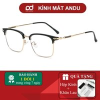 Gọng kính cận thời trang nam nữ ANDU EYEWEAR dáng browline chống tia UV chất liệu TITAN - 1874