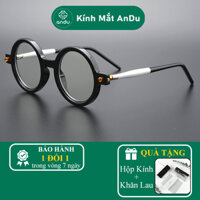 Gọng kính cận thời trang nam nữ AnDu dáng tròn unisex cá tính chống tia UV chất liệu nhựa cao cấp 72032