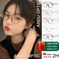 Gọng kính cận thời trang nam nữ ANDU OPTIC dáng vuông bo góc chất liệu nhựa dẻo 7124