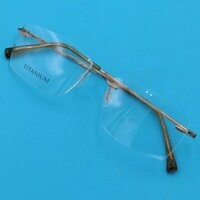Gọng kính cận ti-tan mạ-vàng không viền