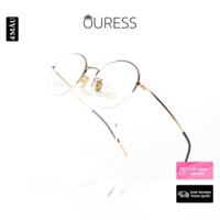 Gọng kính cận titan 80036 nửa khung thời trang mắt kính OURESS nam nữ siêu nhẹ siêu bền