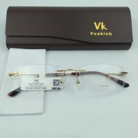 Gọng kính cận titan không viền VK gọng tăm mạ vàng VK-11