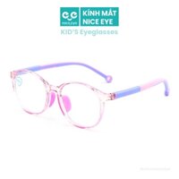 Gọng kính cận trẻ em màu hồng tím siêu nhẹ mắt mèo
