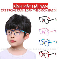 Gọng kính cận trẻ em nhựa dẻo, nhẹ dáng tròn cắt được mắt cận viễn loạn 2103