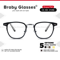 Gọng kính cận tròn kim loại cao cấp thời trang nam nữ Braby Glasses mắt bầu dục độc lạ kiểu dáng trẻ trung MK77