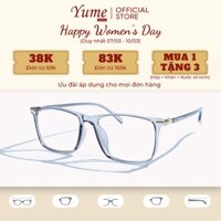 Gọng kính cận unisex dáng mắt vuông thanh mảnh chất liệu nhựa Hàn Quốc cao cấp YUME eyewear 027