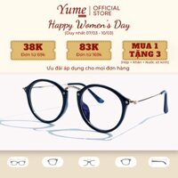 Gọng kính cận unisex dáng mắt tròn chất liệu nhựa Hàn Quốc cao cấp phối kim loại YUME eyewear 016