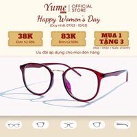 Gọng kính cận unisex dáng tròn vuông chất liệu nhựa Hàn Quốc cao cấp phối kinh loại YUME eyewear 028