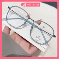 Gọng kính cận vuông nam nữ Miineyewear chất liệu nhựa kết hợp kim loại phụ kiện thời trang 11907