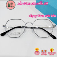 Gọng kính đa giác thời trang MOCAN 6051 chất liệu Titan cao cấp siêu bền kính mắt kính cận đổi màu chống ánh sáng xanh.