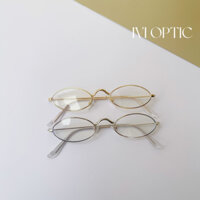 Gọng kính IVI oval dẹt form nhỏ chất liệu kim loại mảnh Y2K Bayonetta tròng uv400