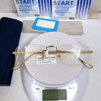 Gọng kính khoan cổ điển nam nữ màu GOLD KT45UNIQUI có thể đeo chống bụi, thay tròng theo nhu cầu