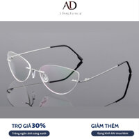 Gọng kính khoan không viền mắt mèo Titan thời trang phong cách A Dong Eyewear