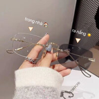 Gọng kính không viền đổi màu khi ra nắng- Kính chống tia UV 400