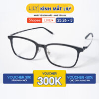 Gọng kính mắt chữ nhật nam nữ LILYEYEWEAR chất liệu nhựa phối càng Titan cao cấp, kiểu dáng hiện đại thanh lịch