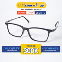 Gọng kính mắt chữ nhật nam nữ LILYEYEWEAR chất liệu nhựa phối càng Titan kiểu dáng hiện đại màu sắc thanh lịch 3253