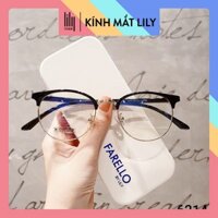 Gọng kính mắt kim loại tròn gọng nhựa dẻo thời trang nhiều màu LILY EYEWEAR 6214