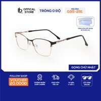 Gọng kính mắt mèo LB Eyewear G95291 gọng kính nữ kim loại thời trang, trọng lượng nhẹ, không gây đau tai, mũi