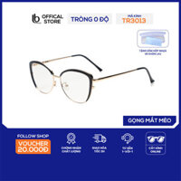 Gọng kính mắt mèo LB Eyewear 3013 gọng kính kim loại cao cấp, chất liệu nhẹ, không gây cấn mũi, có thể lắp tròng cận