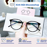 Gọng kính mắt nam nữ Mousesshop chất liệu nhựa dẻo mắt tròn đeo thời trang và lắp cận mã 209