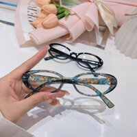 Gọng Kính Mắt Oval Y2K Hình Bầu Dục Chất Liệu Nhựa Cứng Cáp Thanh Mảnh Kiểu Dáng Thời Trang 2628 - G'store