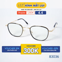 Gọng kính mắt vuông bo góc nam nữ LILYEYEWEAR chất liệu nhựa phối càng kim loại cao cấp kiểu dáng thời trang 83036