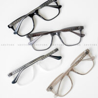 Gọng Kính Mắt Vuông Chrome Hearts Nam Nữ Cốt Kim Loại Chất Nhựa Acetate Cao Cấp Tròng Chống Ánh Sáng Xanh, Bức Xạ