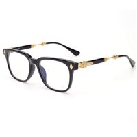 Gọng Kính Nam Mắt Vuông Cao Cấp Không Độ - Mắt Kính Chống Ánh Sáng Xanh - Đen Vàng