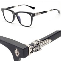 Gọng Kính Nam Mắt Vuông Cao Cấp Không Độ - Mắt Kính Chống Ánh Sáng Xanh - Đen Bạc