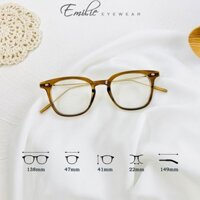 Gọng kính nhựa vuông nam nữ càng tăm mảnh nhẹ Emilie eyewear phụ kiện thời trang KB202