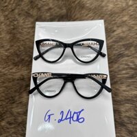 Gọng kính nữ chaneo 2406 gọng mèo xếch chất liệu acetate màu đen tặng khăn