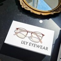 Gọng kính nữ kim loại Lilyeyewear mắt kính tròn thanh mảnh nhẹ nhàng màu sắc thời trang 1030 - Đen Hồng - 1030